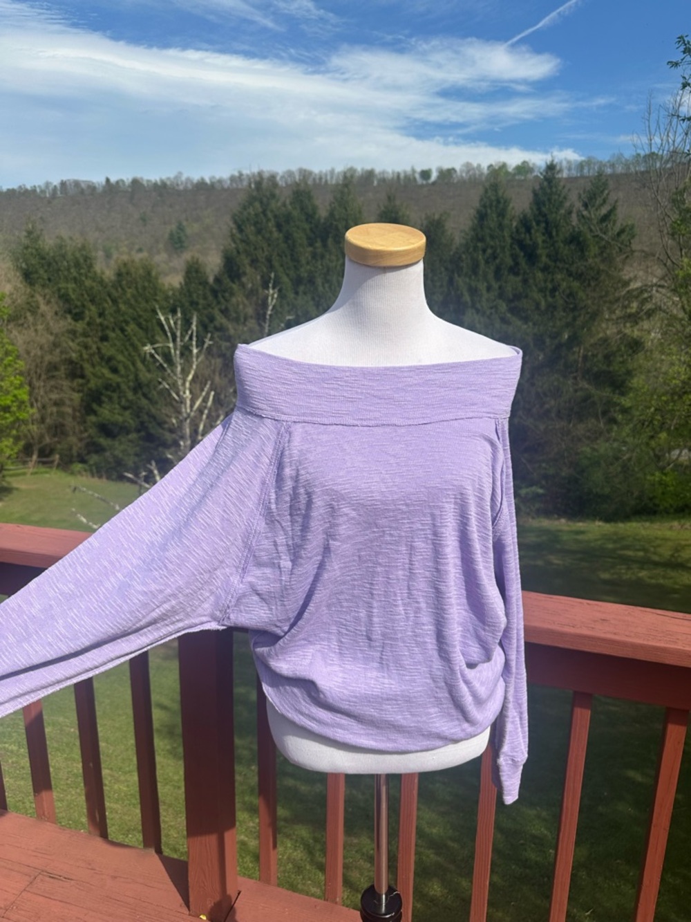 We The Free Lavender Off the Shoulder Pullover Top